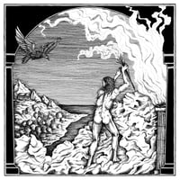 Image 1 of Original ink drawing "Prometheus stealing the flame from the Gods"