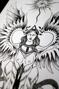 Image 2 of Greek Sphinx - Original ink illustration