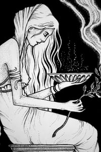 Image 4 of Original ink drawing "Pythia"