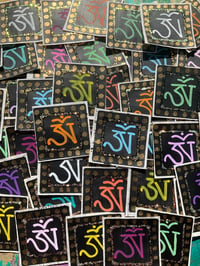 Image 1 of Colourful square Tibetan OM paper stickers 