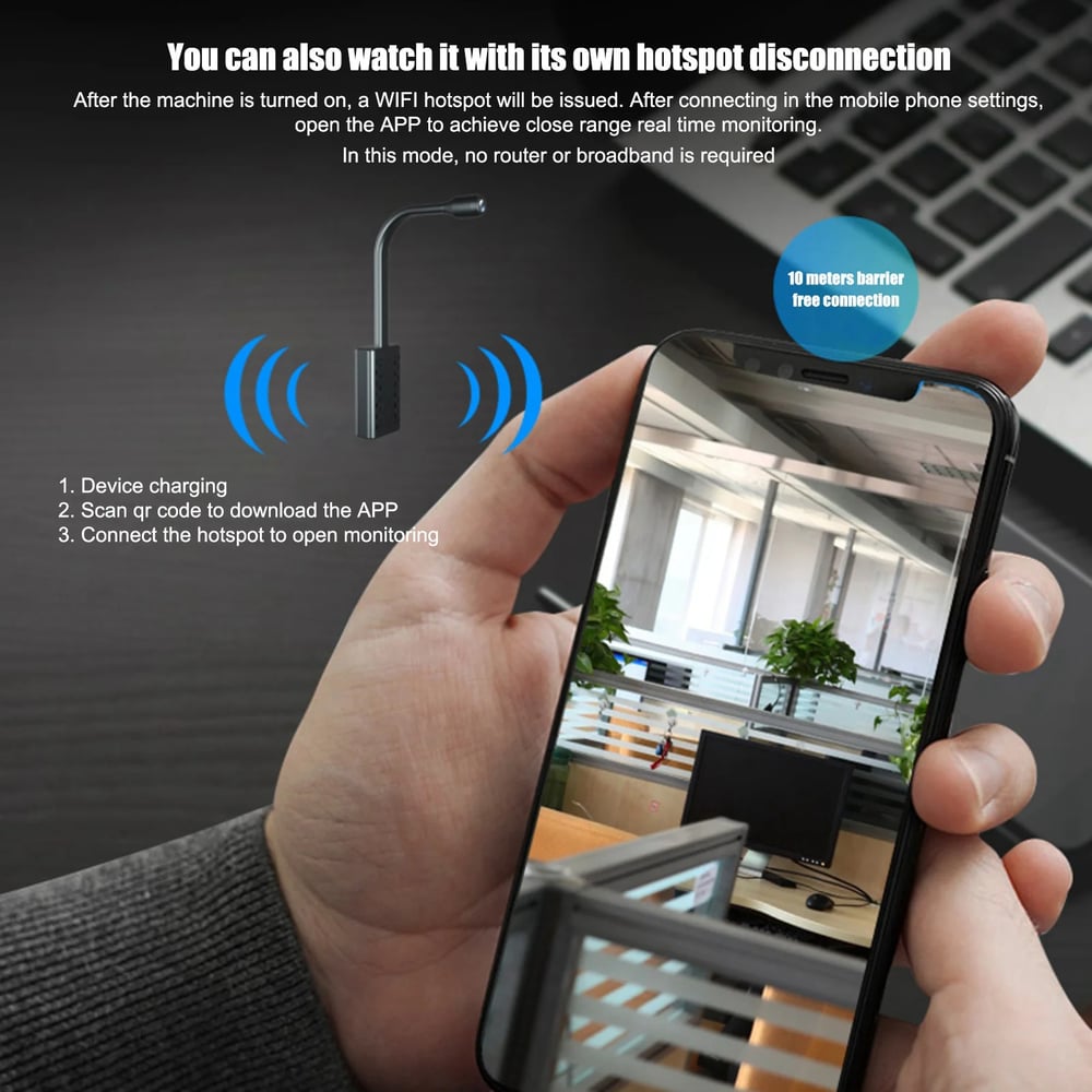 Mini WiFi Camera 1080P Full HD Wireless Security Smart Camera with Motion Detection for Home and Car