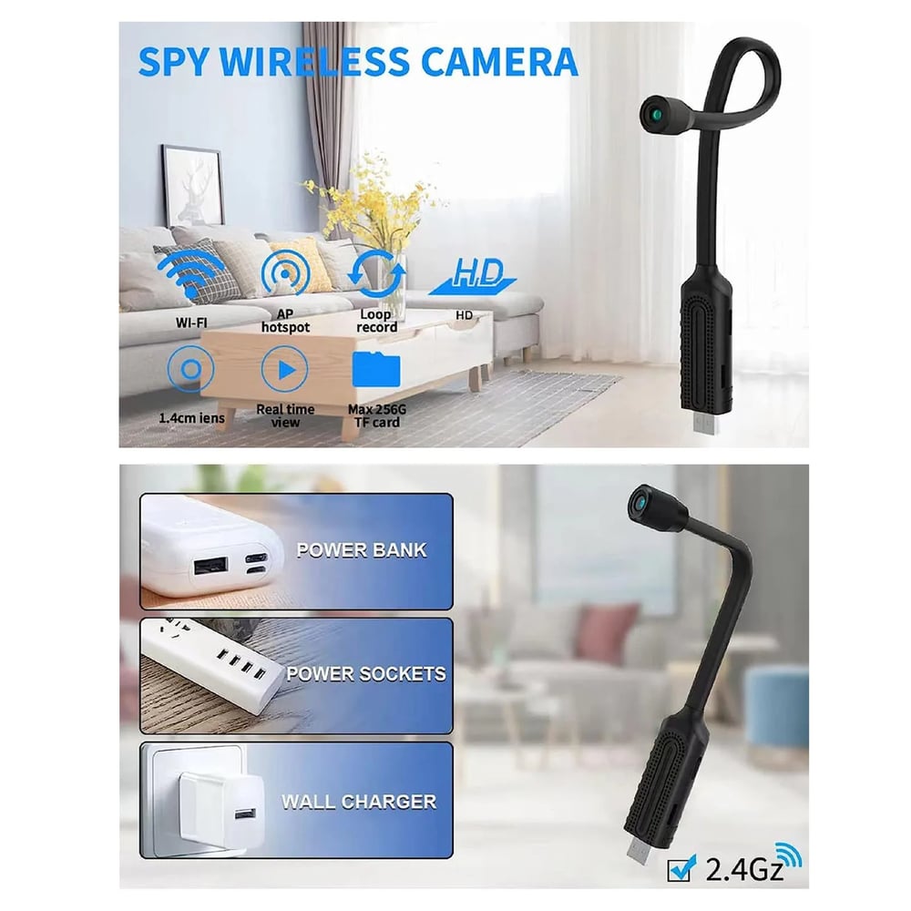 USB Mini WiFi Wireless Camera 1080P HD Security Camera with Cloud Storage for Home Surveillance