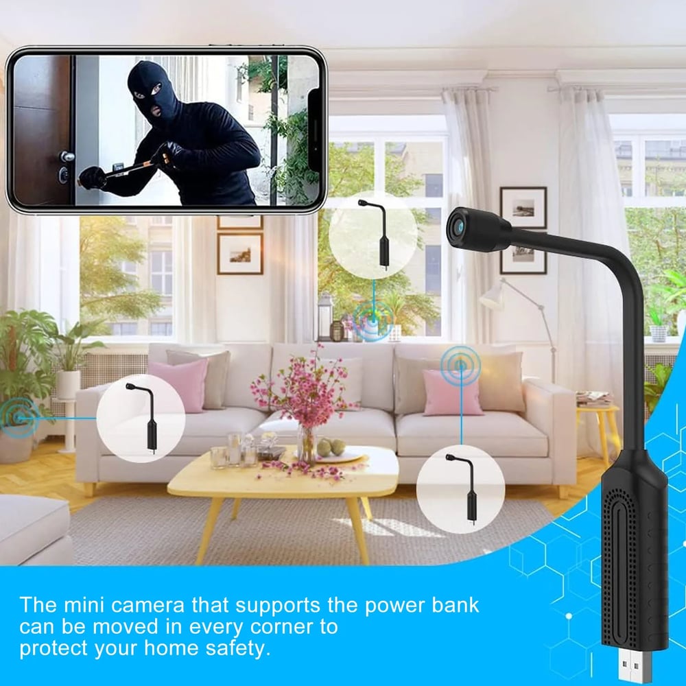 USB Mini WiFi Wireless Camera 1080P HD Security Camera with Cloud Storage for Home Surveillance