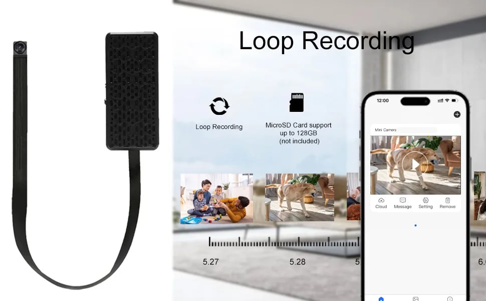 MSL Mini Camera with Motion Detection, Remote Viewing, and SD Card Support