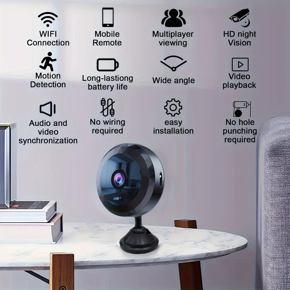 MSL Mini WiFi Camera Wireless 1080P HD Security with Night Vision and Motion Detection