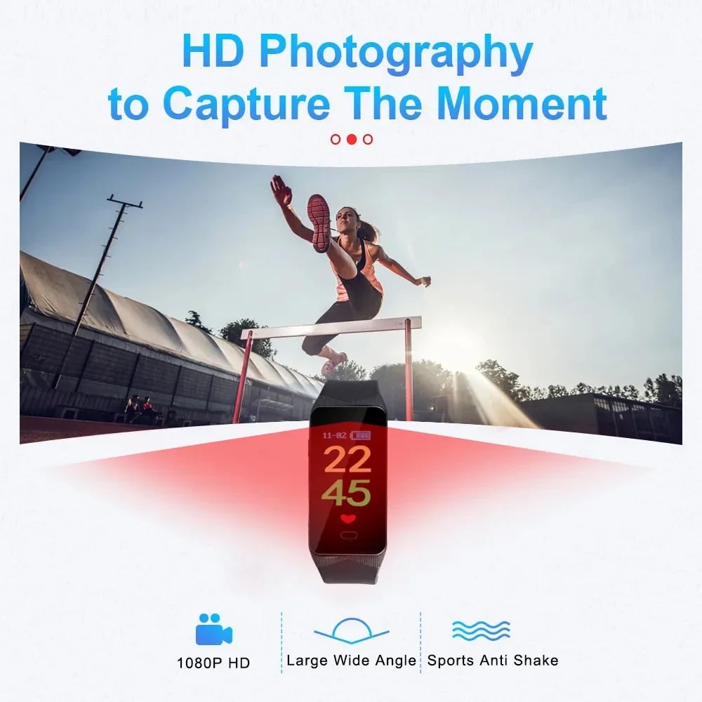 MSL 1080P HD Sports Watch Camera with Wearable Monitoring and Home Safety