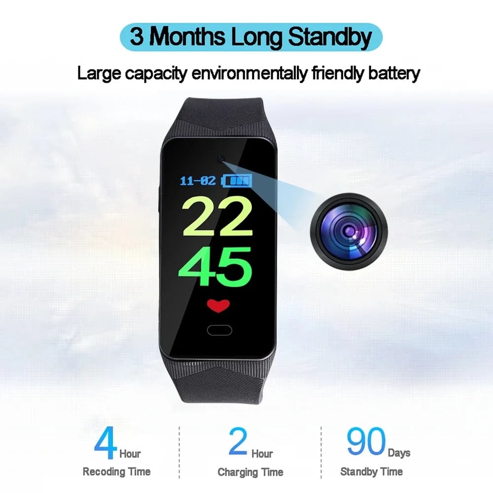 MSL 1080P HD Sports Watch Camera with Wearable Monitoring and Home Safety