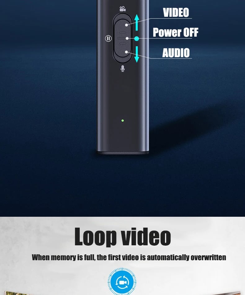MSL 1080P HD Portable Pocket Cam with Wearable Voice Recorder