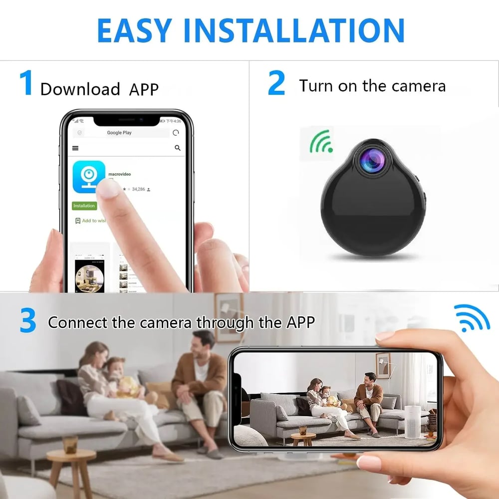MSL 1080P Mini WiFi Camera with Night Vision and Motion Detection