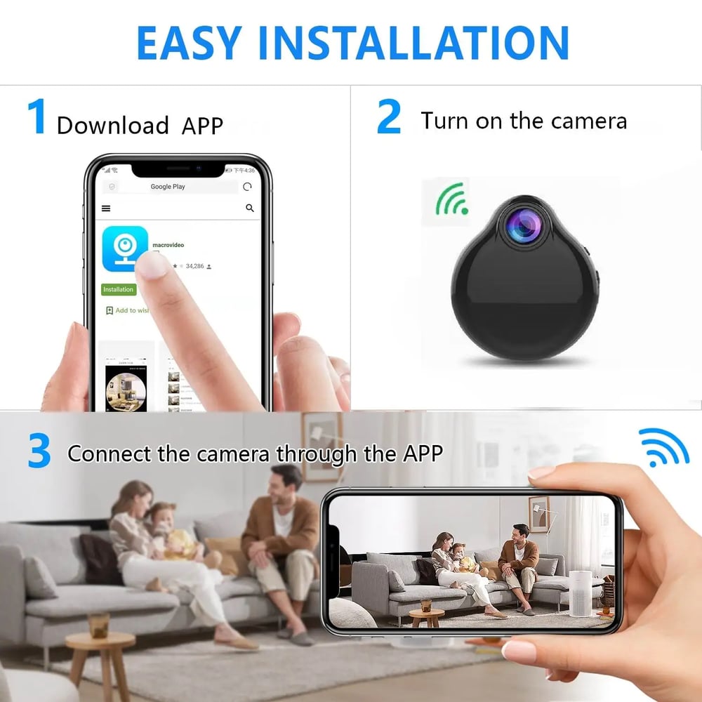 MSL 1080P Mini WiFi Camera with Night Vision and Motion Detection