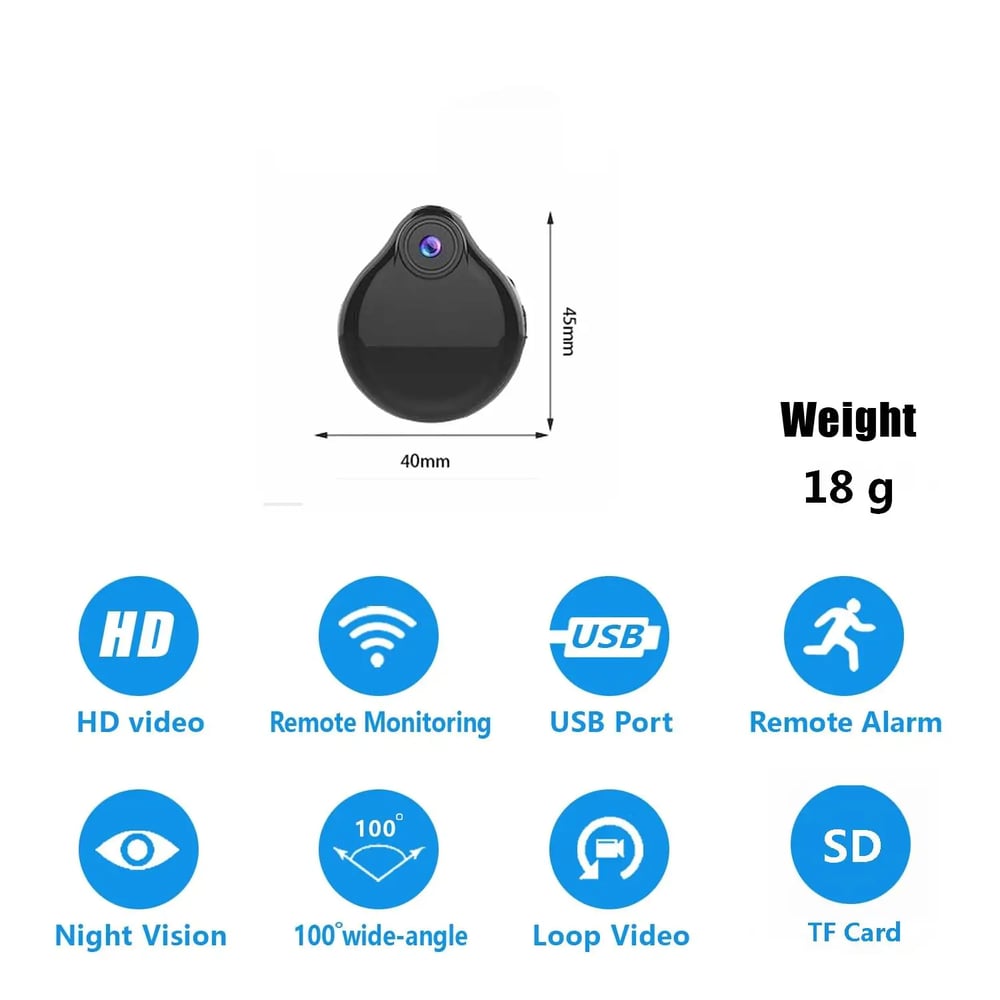 MSL 1080P Mini WiFi Camera with Night Vision and Motion Detection