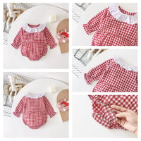 Image 3 of Gingham Long Sleeve Rompers