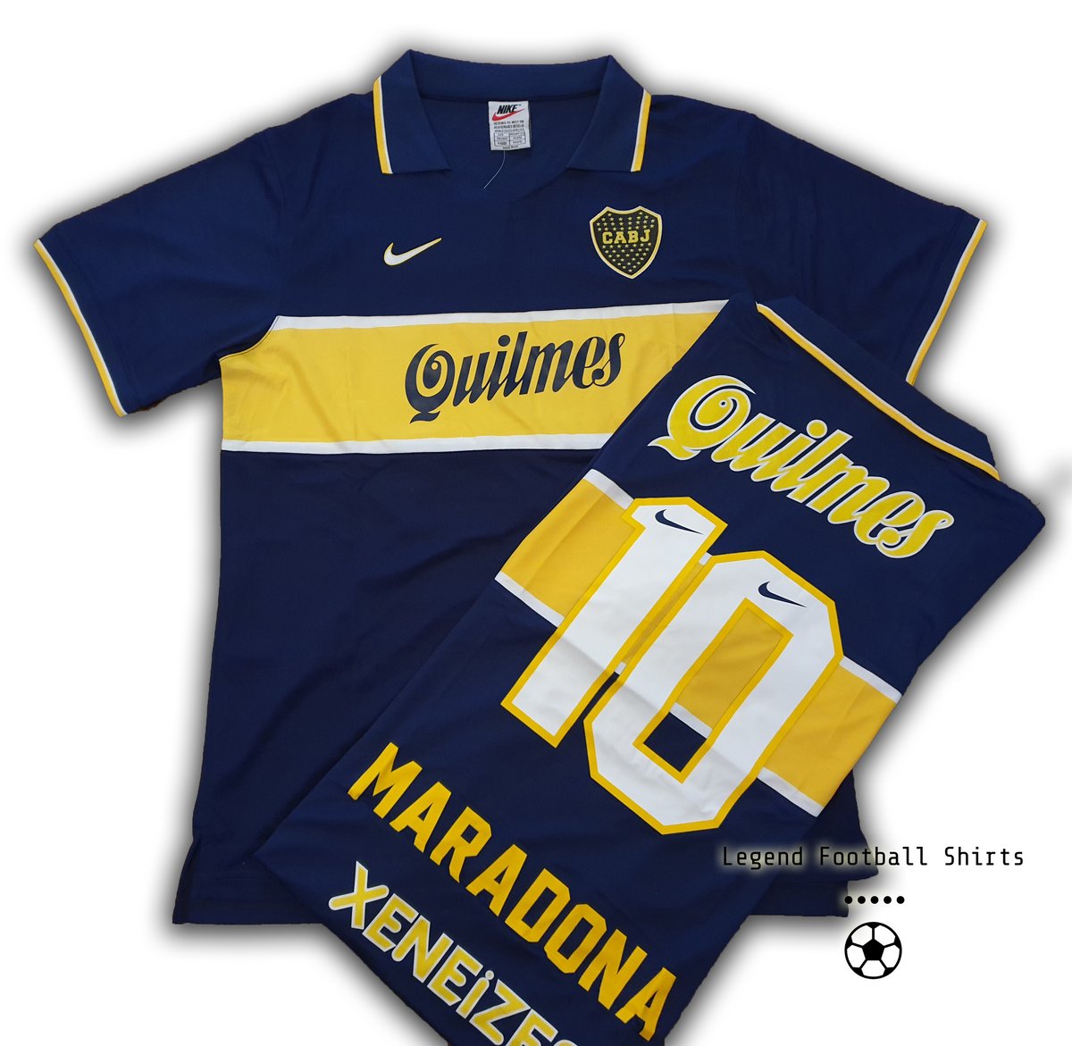 Maillot rétro Maradona de Boca Juniors 1996-97 – Fútbol Club Vintage Maillot rétro Maradona de Boca Juniors 1996-97 – Fútbol Club Vintage
