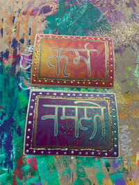 Image 2 of Large Karma and Namaste Handpainted Asanoha stickers 