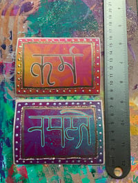 Image 3 of Large Karma and Namaste Handpainted Asanoha stickers 