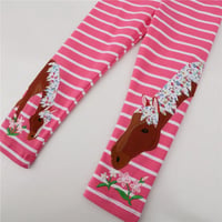 Image 2 of Girls Horse Embroidered Leggings