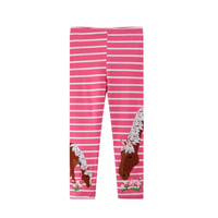 Image 1 of Girls Horse Embroidered Leggings