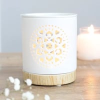 Image 1 of White Mandala Oil Burner and Wax Warmer