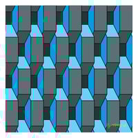 Elevator Wall - Blue w/ Greyscale