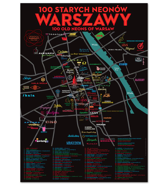 Image of '100 Old Neons of Warsaw' Poster