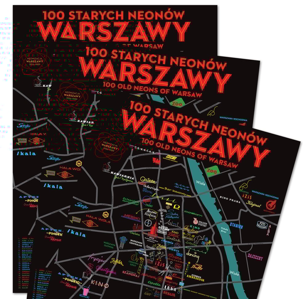 Image of '100 Old Neons of Warsaw' Poster