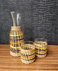 Image 1 of Wicker Drinks Set