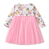 Image 1 of Long Sleeve Floral Tutu Dress