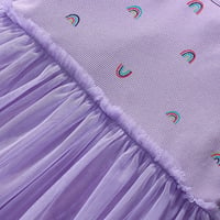 Image 2 of Purple Rainbow Ribbed Tutu Dress