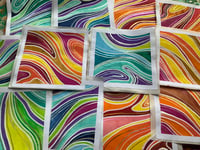 Image 1 of Extra large square watercolour flow paper stickers 