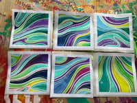 Image 3 of Extra large square watercolour flow paper stickers 