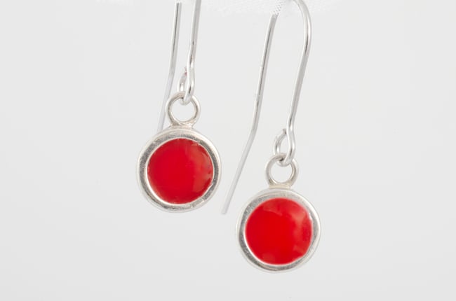  Small Round Silver Earrings  