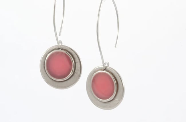 Double Rounded Silver Earrings 