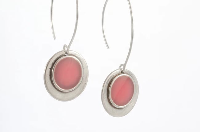 Double Rounded Silver Earrings 