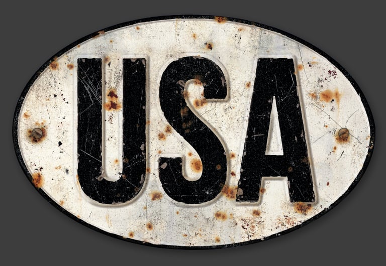 Image of Magnetic USA Badge, Standard 170x110mm 
