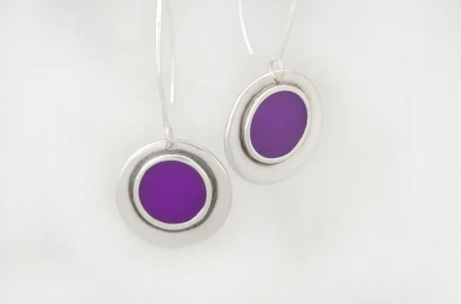 Double Rounded Silver Earrings 