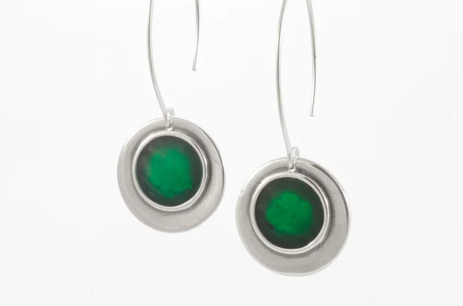 Double Rounded Silver Earrings 