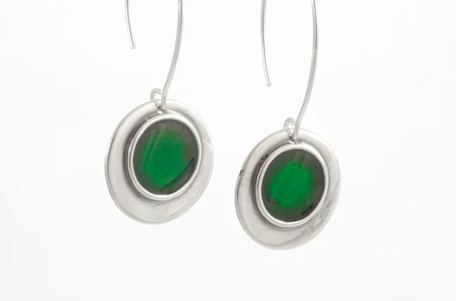 Double Rounded Silver Earrings 