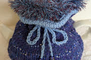 Image of small DEEP LAVENDER Go On! tea cosie...with sequins!