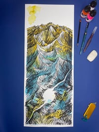 Image 1 of Mountain Twin Yellow and Teal print edition