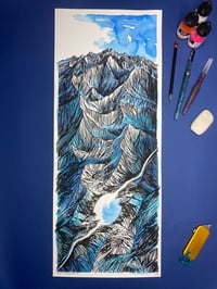 Image 1 of Mountain Twin Blue and Teal print edition