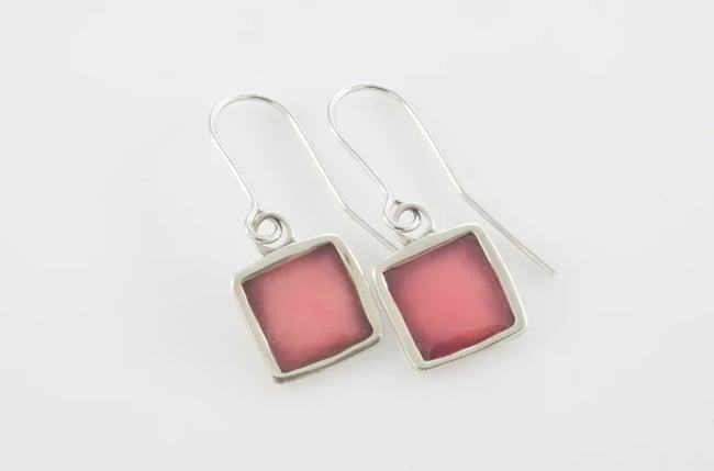 Square Silver Earrings- Various colors
