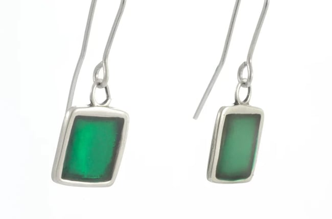 Square Silver Earrings- Various colors