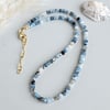 'Azure' Devil Blue Aquamarine choker necklace / wrap bracelet