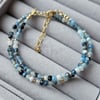 'Azure' Devil Blue Aquamarine choker necklace / wrap bracelet