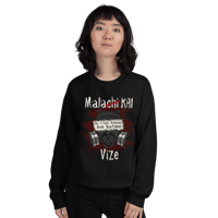 Image 1 of Officially licensed Malachi trigger warning front & back design Unisex Sweatshirt