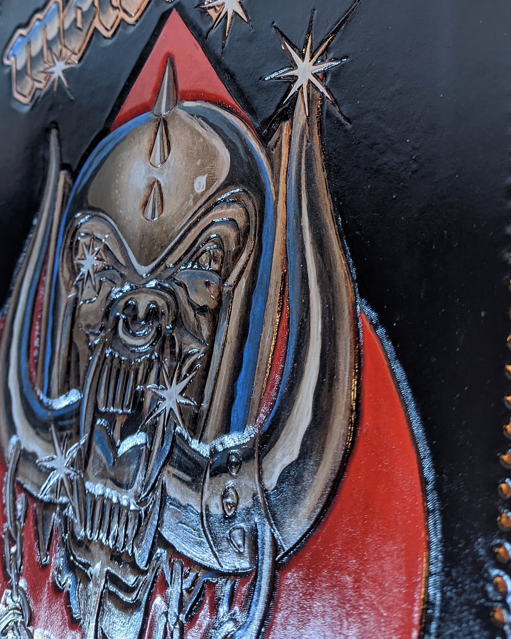 Motorhead Tooled Leather Back Patch