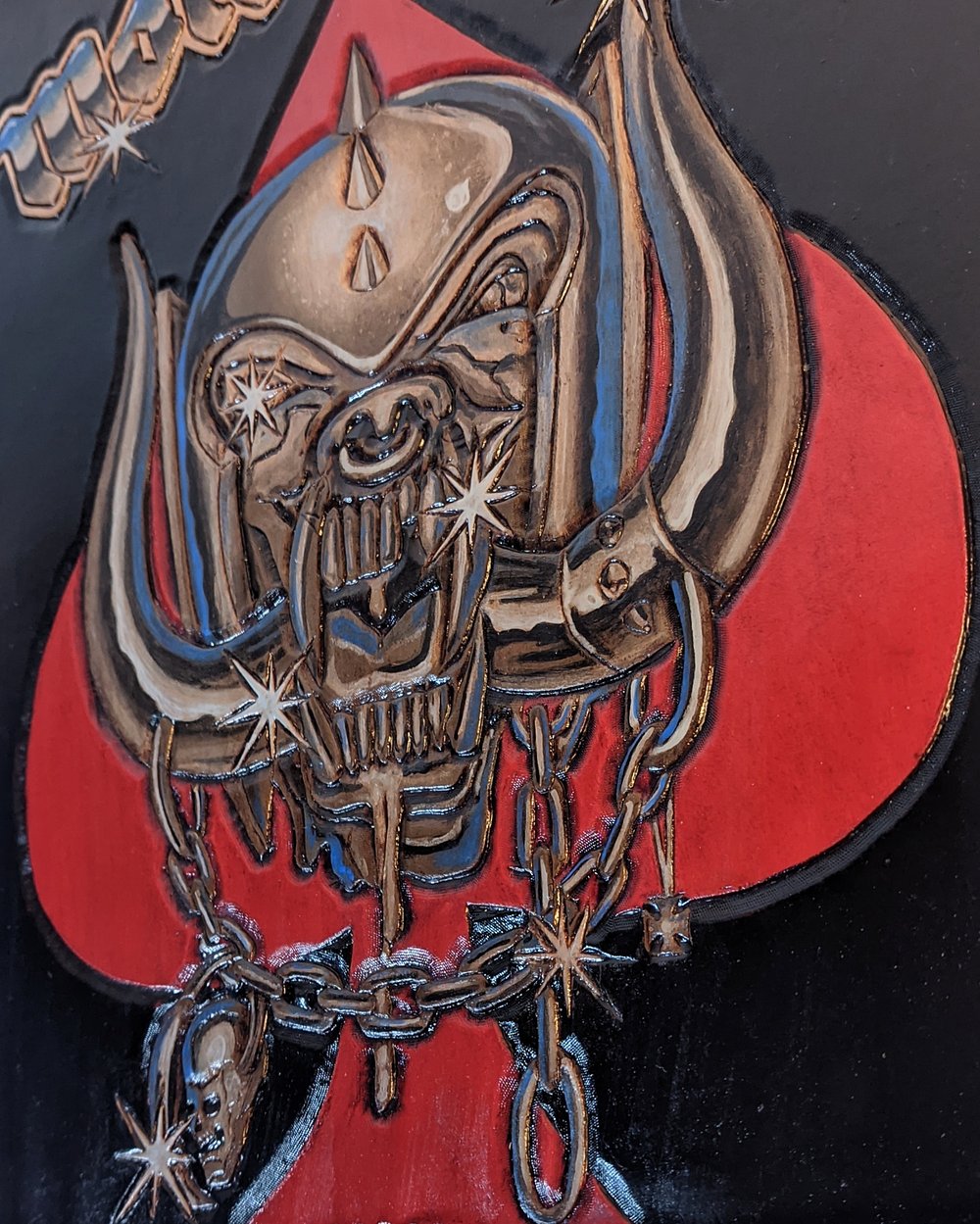 Motorhead Tooled Leather Back Patch