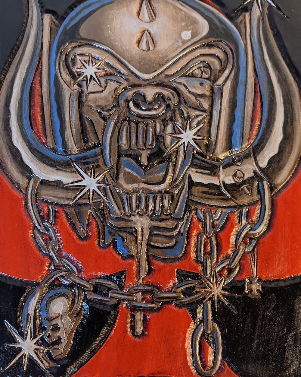 Motorhead Tooled Leather Back Patch