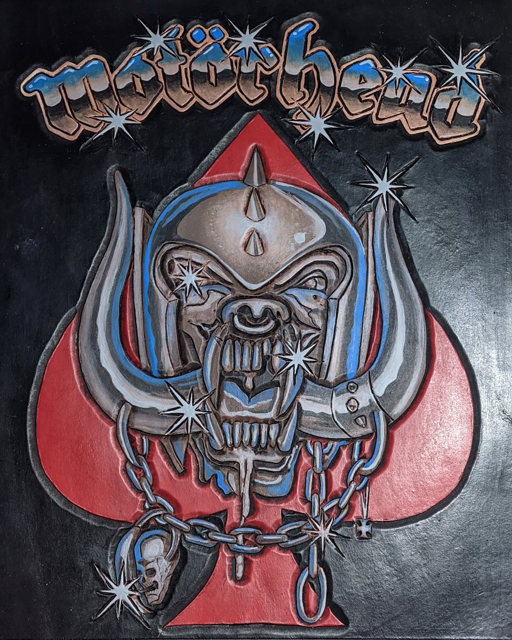 Motorhead Tooled Leather Back Patch