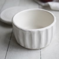 Image 5 of Rustic Modern Matte White Covered Jar, Handmade Pottery Crock, Storage Jar, Made in USA